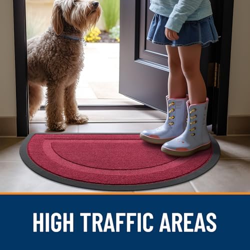 OLANLY Half Circle Front Door Mat Outside 59x34 All-Season Rubber Doormat - Image 6