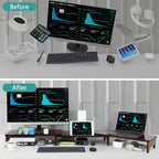 Nnewvante Bamboo Monitor Riser, 60 inch Upgrade Height Large TV Riser - Image 6