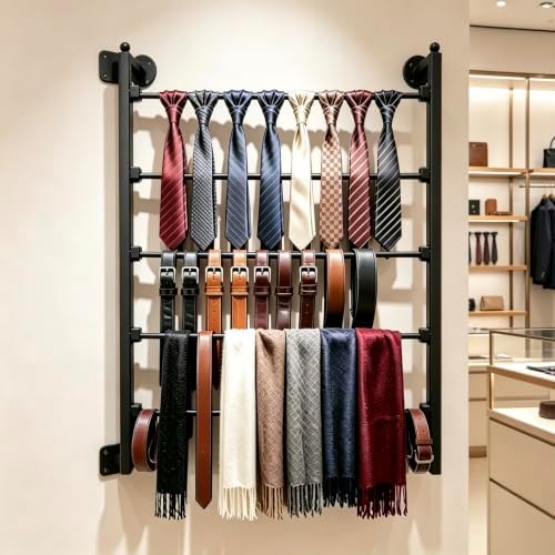 5 Layer Wall Scarf Display Tie Rack Ribbon Organizer Wrapping Paper Holder - Image 3