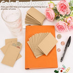 1500 Pack Small Coin Envelopes 2.25x 3.5in Brown Kraft Small Cash Envelopes Mini Key Envelopes with Gummed Flap for Home and Office Use - Image 5