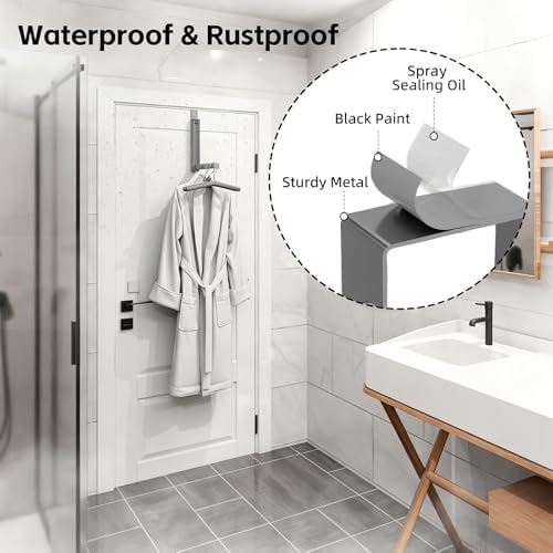 BAKON Over The Door Hanger Folding Clothes Drying Rack, Folding Hanging Coat Rack for Indoor Laundry Room Compact Small Space Foldable Portable Clothing Hanger Hook Collapsible-4 Pack (Gray) - Image 3