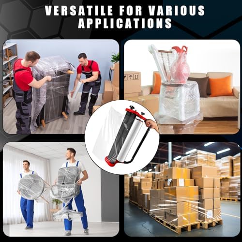 Ergonomic Stretch Film Dispenser - Reduces Operator Fatigue, Shrink wrap Handle for Warehousing, Logistics, Pallets, Commercial, and Home Use (18-in Dispenser for 18-in Stretch Film) - Image 7