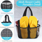 8 Packs Large Mesh Shower Caddy with 8 Pocket and Handle, Black - Image 3