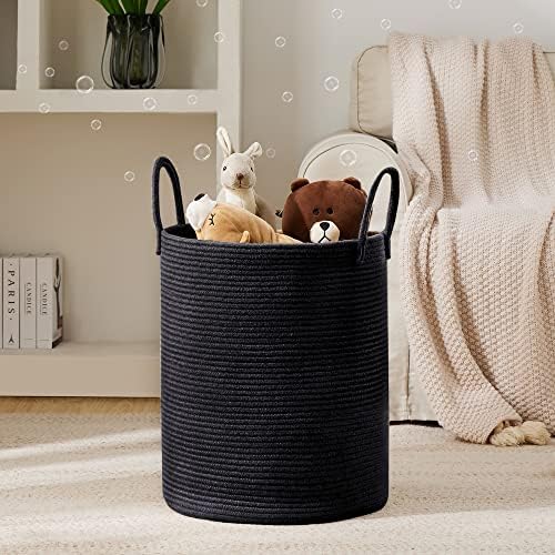 YOUDENOVA Woven Rope Laundry Hamper Basket, 58L Blanket Basket for Nursery - Image 2
