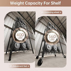SINGAYE 4 Shelves Storage Wire Shelf Closet Metal Shelving Pantry Wheels - Image 7