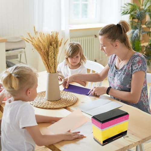 JarThenaAMCS Pencil Dispenser for Classroom Back to School Yellow Pink Pencil Holder with Lid Pen Storage Container Box for Teacher Appreciation Week Student Desk Organization Supplies - Image 6