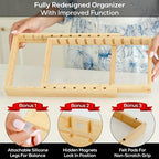 Pot and Pan Organizer for Under Cabinet – Bamboo Pot Lid Organizer for Cabinet with Magnetic Lock, Expandable 2-in-1, Adjustable Dividers, Non-Slip Base for Cutting Boards, Cookie Sheets, Bakeware - Image 3