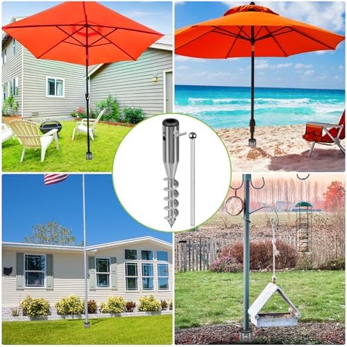 Beach Umbrella Sand Anchor for 1-2" Outdoor Umbrella Poles - Image 3