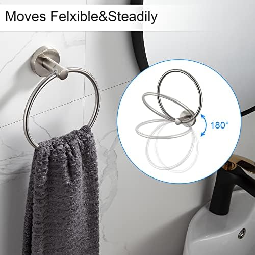 BGL Bathroom Hardware Set Brushed Nickel Bathroom Accessory Set Towel Bar 8 Pieces - Image 3