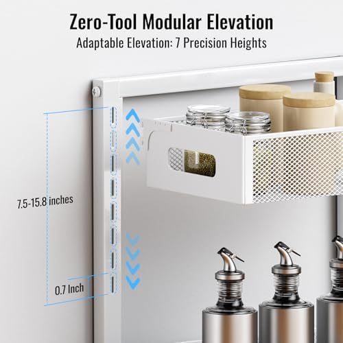 TISTAYA Under Sink Organizer, Bathroom Organizers and Storage, Cabinet Organizer Pottery Barn Furniture for Kitchen, Bathroom, Pantry, Laundry, Study, White，1XL, 2PCS - Image 4
