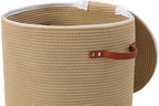 16"x20" Extra Large Cotton Rope Basket with Zipper Lid, Woven Laundry Hamper and Blanket Storage Basket, Round Clothes Bin for Living Room Bedroom, Beige - Image 3