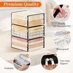 Lifewit 36L Clear Sheet Storage Bags with Zipper 8 Pack, Plastic Sweater Storage Bins for Clothing, Vinyl Foldable Clothes Containers Organizers for Closet, Blankets, Bedding 17.7 x 15.7 x 7.9 Inch - Image 3