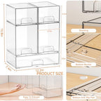 Yieach 5 Set Clear Stackable Storage Drawers and Acrylic Drawer Organizer,BPA Free Baby Bottle Organizer for Countertop and Bottle Station Organizer for Breast Pump Parts,Pacifier and Baby Accessories - Image 3
