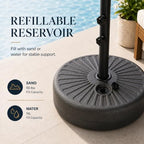 20 Inch 50 Lbs Fillable Heavy Duty Umbrella Base, Stable Outdoor Stand, Durable Holder for Lawn Patio Deck and Poolside Parasols, Black50 - Image 7