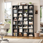 FOTOSOK 2 Pcs 71'' Tall Narrow Bookshelf, 8-Tier Media Tower Rack Set of 2 - Image 4