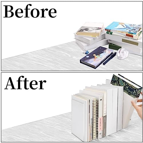 Acrylic Book Ends 16 Pcs, Clear Bookends, Bookend Organizer for Shelves - Image 4