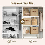 GRANNY SAYS Closet Shelf Baskets with Label, Brown, Extra Large, 3-Pack - Image 5