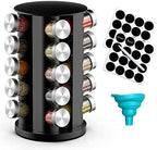 Handisen Rotating Spice Rack Organizer for Cabinet, Spice Racks Storage with 20 Jars, Spinning Spice rack for Kitchen Countertop, Spice Holder,Seasoing Storage Racks, Silver by Handisen