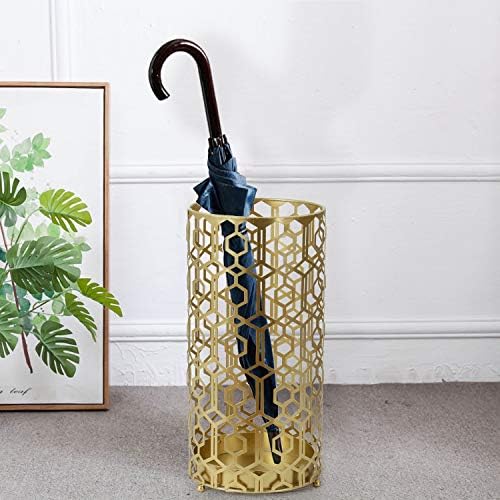 Joveco Metal Umbrella Racks, Gold Round Stand Holder Organizer with Drip Tray, Freestanding Holders for Canes Walking Sticks Entryway Home Office (Gold) - Image 7