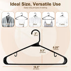HOUSE DAY Black Plastic Hangers 500 Pack, Slim Space-Saving Clothes Hangers - Image 2