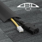 D-Line 30ft Floor Cord Cover, Floor Cable Protector, Extension Cord Cover, Protect Wires & Prevent Cable Trips, Cable Management Solution - Cord Cavity = 0.63" (W) x 0.31" (H) - Black - Image 3
