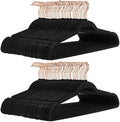 Amazon Basics Slim Velvet Non-Slip Space Saving Suit Clothes Hangers, Closet Organizer, Black/Rose Gold, 100-Pack by AmazonBasics
