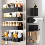 Mystozer Magnetic Spice Rack for Refrigerator Black, 7 Pack by Mystozer