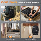 Vacuum Bags for Travel with Wireless Pump, IP67 Waterproof, Reusable Space Saver Travel Essentials Compression Bags for Backpack, Suitcase, Home Storage(3 Pack + Pump) - Image 7