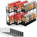 SpaceAid Pull Out Spice Rack Organizer, Heavy Duty Slide Out Seasoning Kitchen Organizer, Cabinet Organizer, with Labels, 7.7" W x10.75 D x10 H, 3 Drawers 2-Tier by SpaceAid