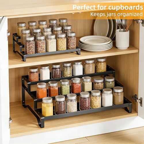 2 Pack Spice Rack Organizer for Cabinet, 13-21.5" Expandable Spicy Shelf - Image 3