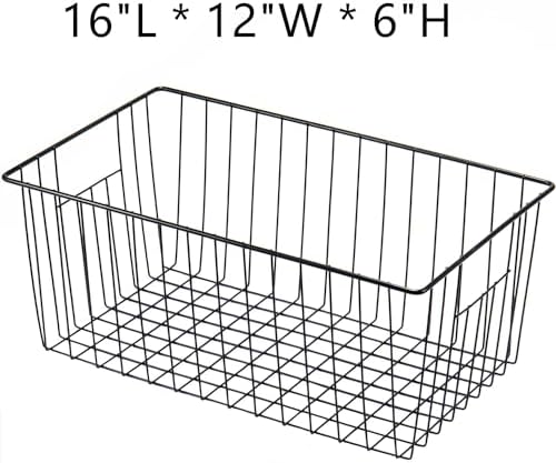 16inch Upright Freezer Organizer Baskets for 13-14,16-21 cu.ft Standup Freezer, Settle freezer chaos and reduce food waste effectively, Durable, Fully Use Space, Improve Air Circulate, Black, Pack 6 - Image 4
