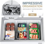 Heyuzb 16 PACK Freezer Organizer Bins Fridge Organizers and Storage Stackable Refrigerator Organizers Bins with Side Handles Clear Storage Bins for Pantry, Under Sink, Kitchen Cabinet - Image 2