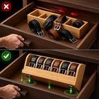 MinBoo Bamboo Belt Organizer Box,6 Grids Belt Rack, Belt Organizer for Closet and Drawer, Belt Storage Organizer and Displayer, Belt Organizer for Men Women (Natural Bamboo) - Image 2