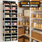 SpaceAid Extra Large Over The Door Organizer with 10 Large Pockets and 10 Mesh Side Pockets, 5 Layers Door Organizer Hanging with Clear Window for Bedroom, Bathroom, Pantry and Nursery, Black - Image 4