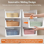 Lifewit Stacking Closet Organizers Shelf for Clothes 6 Pack 16.1" Depth - Image 3