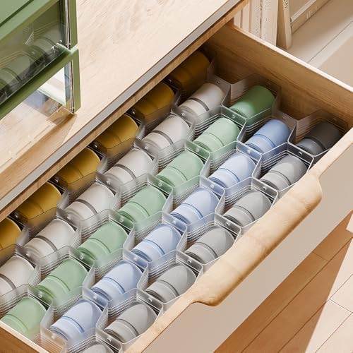 Honeycomb Separator Adjustable Drawer Organizer Divider for Underwear Belt-Scarf Socks Organizer (White(4pcs)) - Image 3