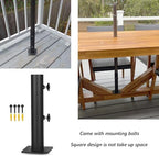 Patio Umbrella Base Heavy Duty Umbrella Holder Outdoor Umbrella Base Stand Mount Double Hand-Turn Knob for Deck,Patio, Dock,Boat,Courtyard Balcony,Garden,Pontoons,Picnic Table - Image 5