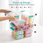 Vtopmart 2 Pack 12 Qt Clear Craft Storage Bins with Lids and Latches - Image 5
