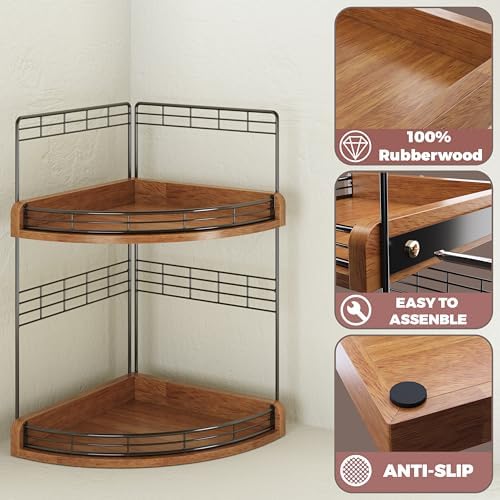 Bathroom Countertop Corner Organizer for Small Spaces, 2-Tier Counter Shelf - Image 4