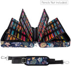 YOUSHARES Big Capacity Colored Pencil Case - 480 Slots large Pen Case Organizer with Multilayer Holder for Prismacolor Colored Pencils & Gel Pen (Retro Flower) - Image 3