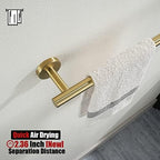 JQK Bath Towel Bar, 27 Inch Brushed Light Gold Towel Rack Bathroom, 304 Stainless Steel Thicken 0.8mm Towel Holder Wall Mount, Useable Length 24 Inch, TB110L24-BG - Image 6