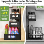 Under Sink Organizer,3-Tier Heavy Duty Pull out Cabinet Organizer Shelf - Image 2