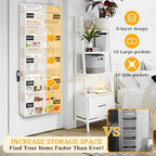 Ofiray-home Over the Door Organizer, 5-Tier Extra Large Storage with 10 Pockets and PVC Label Pouches, 80 lbs Capacity Hanging Closet Organizer, Beige - Image 3