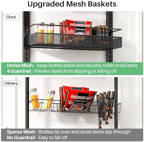 SNTD 8 Tiers Over the Door Organizer, 17" W x 6" D x 69" H, Black - Image 5