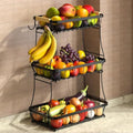 Sevenblue 3-Tier Fruit Basket with Banana Hangers, Detachable Metal Bowl by Sevenblue