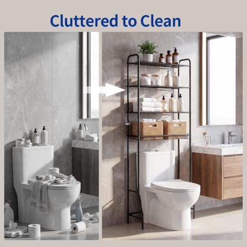 Delamu Over Toilet Storage Rack, 4 Tiers (71.9" H) Bathroom Organizer Shelf - Image 3