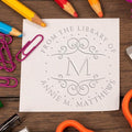 Custom Made Home Book Embosser - Desk Dotted Monogram Library Embossing Stamp - Ideal Islamic Gift for Muslim Wedding Planners - Personalized Book Stamp for Home Libraries and Office Use by AcornSalesCo