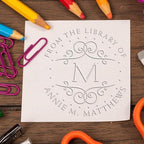 Custom Made Home Book Embosser - Desk Dotted Monogram Library Embossing Stamp - Ideal Islamic Gift for Muslim Wedding Planners - Personalized Book Stamp for Home Libraries and Office Use by AcornSalesCo