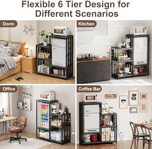 MAJALiS Mini Fridge Microwave Combo Stand Cabinet Shelf with Storage Space - Image 5