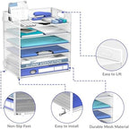 Daltack 6-Tier Paper Organizer for Desk with Handle, White, 2 Pack - Image 4